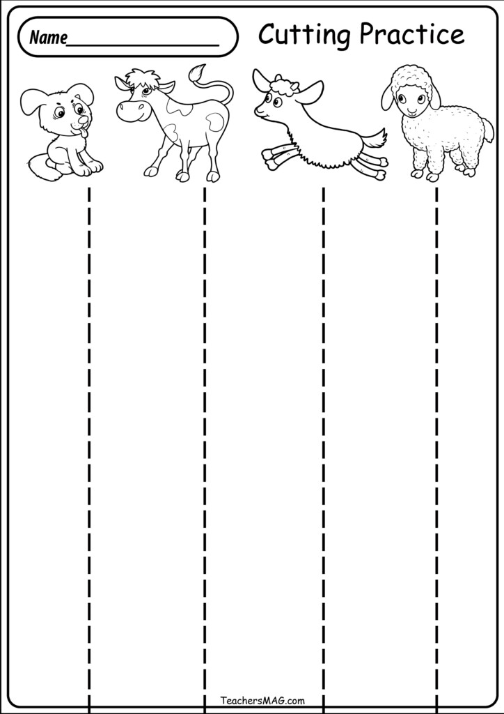 Printable Cutting Practice - Cutting Practice Worksheets For Preschool Pdf Summer