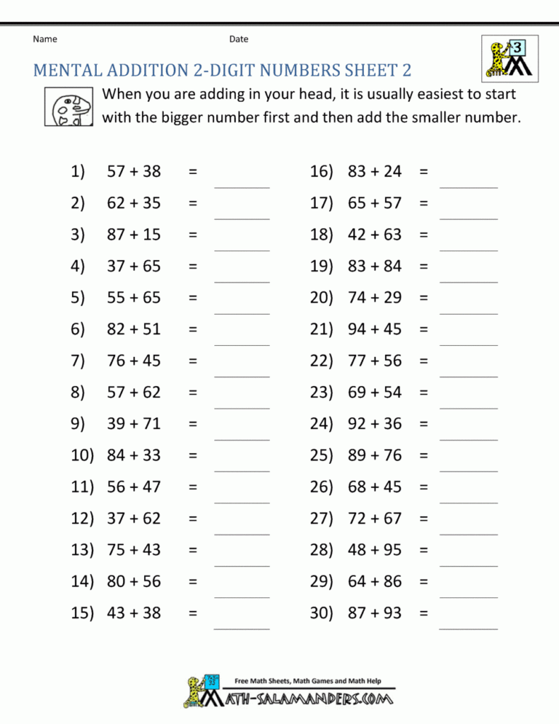 Printable Math Worksheets 3Rd Grade - Summer Math Worksheets For Third Grade