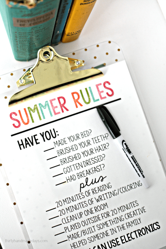 Printable Summer Rules - Summer Rules Have You Worksheet