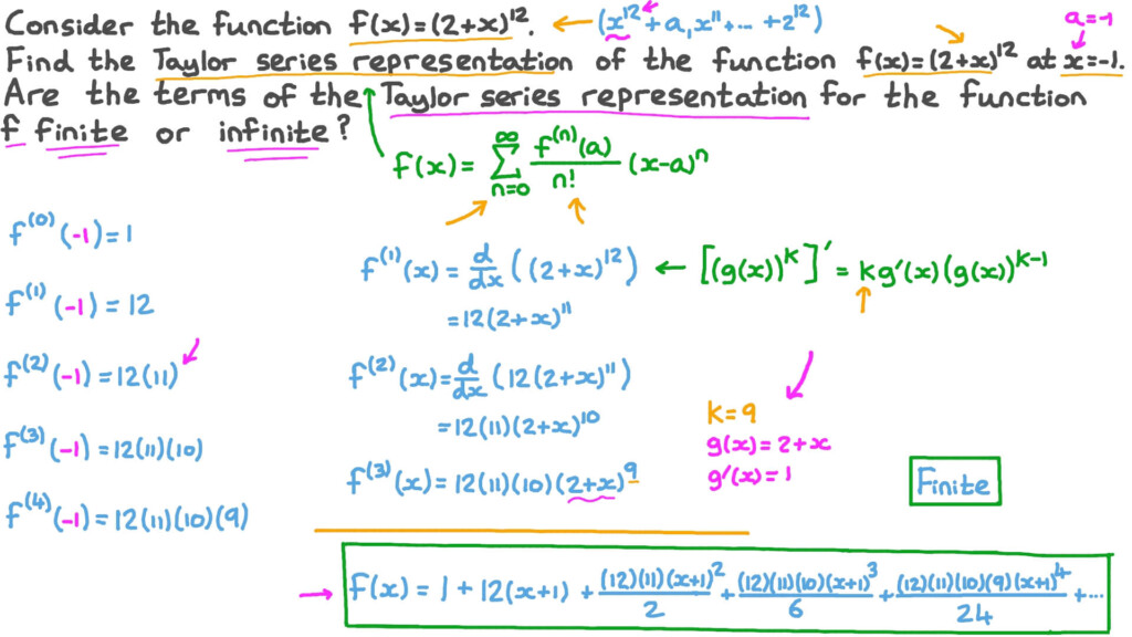 Question Video Finding The Taylor Series Representation Of A  - Taylor Series Polynomial Larry Peterson Summer Institute Worksheet