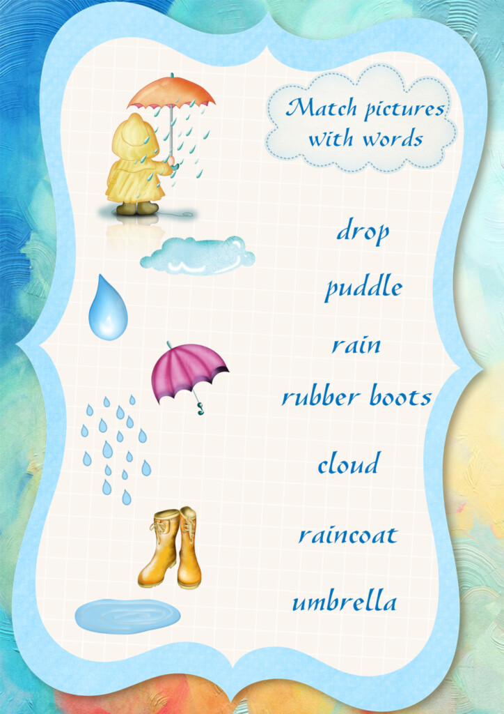 Rainy Day Worksheet For Kindergarten - Rain In Summer Worksheet