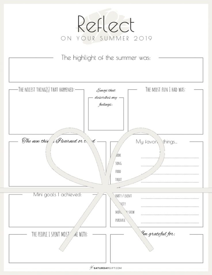 Review Your Life With The Summer Reflection Worksheet Goals Worksheet  - Summer Reflection Worksheet