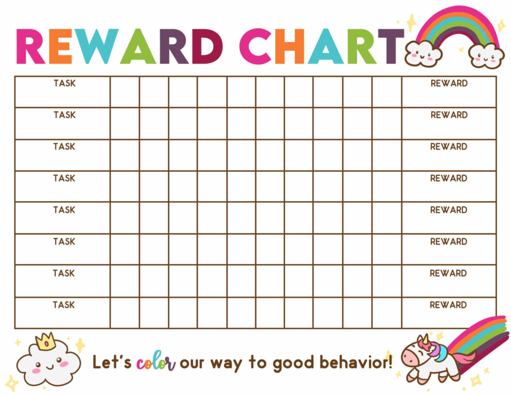 Reward Chart For Kids Printable - Summer Worksheet Rewards