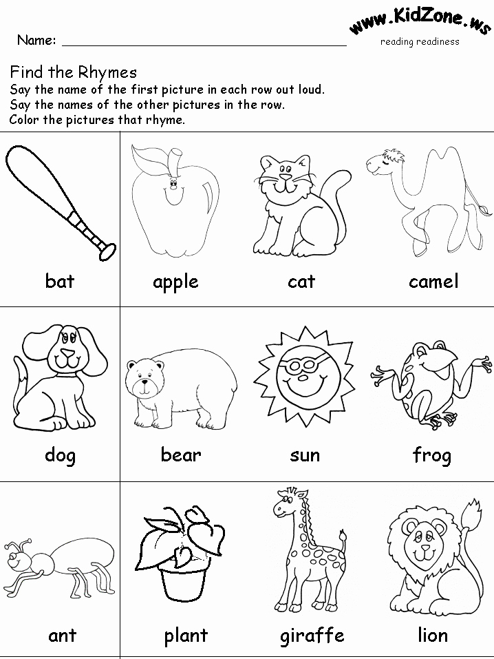 Rhyming Words Kindergarten Worksheet - Summer Worksheet For Kindergarten Ryming Words