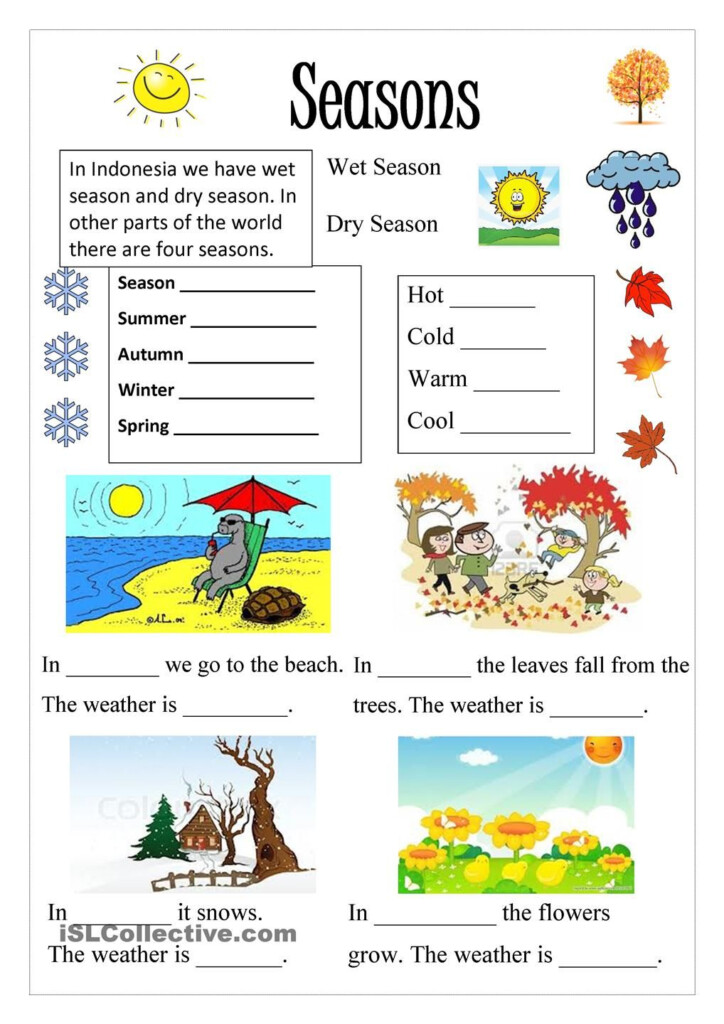 Season Activities For First Grade - Summer Season Worksheets For First Grade