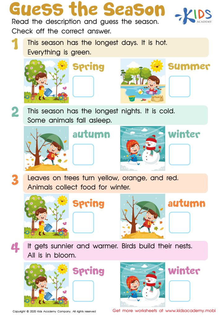 Seasons Worksheets For Grade 1 Free 4 Seasons Worksheets For First Grade - Summer Season Worksheets For First Grade