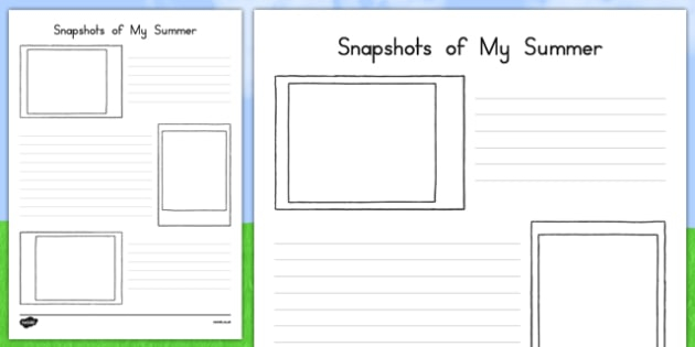 Snapshots Of My Summer Worksheet Activity Sheet Worksheet - Summer Snapshot Worksheet