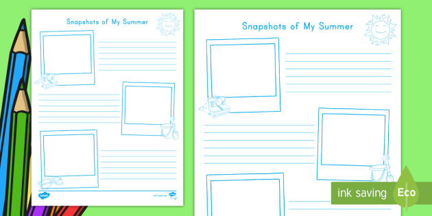 Snapshots Of My Summer Worksheet Worksheet Worksheet - Snapshot Of My Summer Worksheets