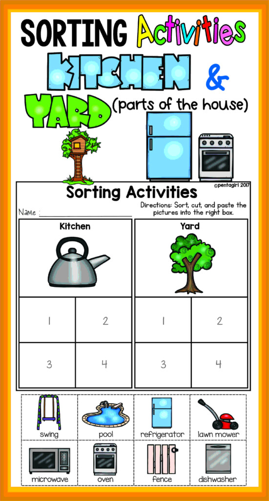 Sorting Objects Worksheets For Kindergarten - Summer And Fall Worksheets For Kindergarten Sorting