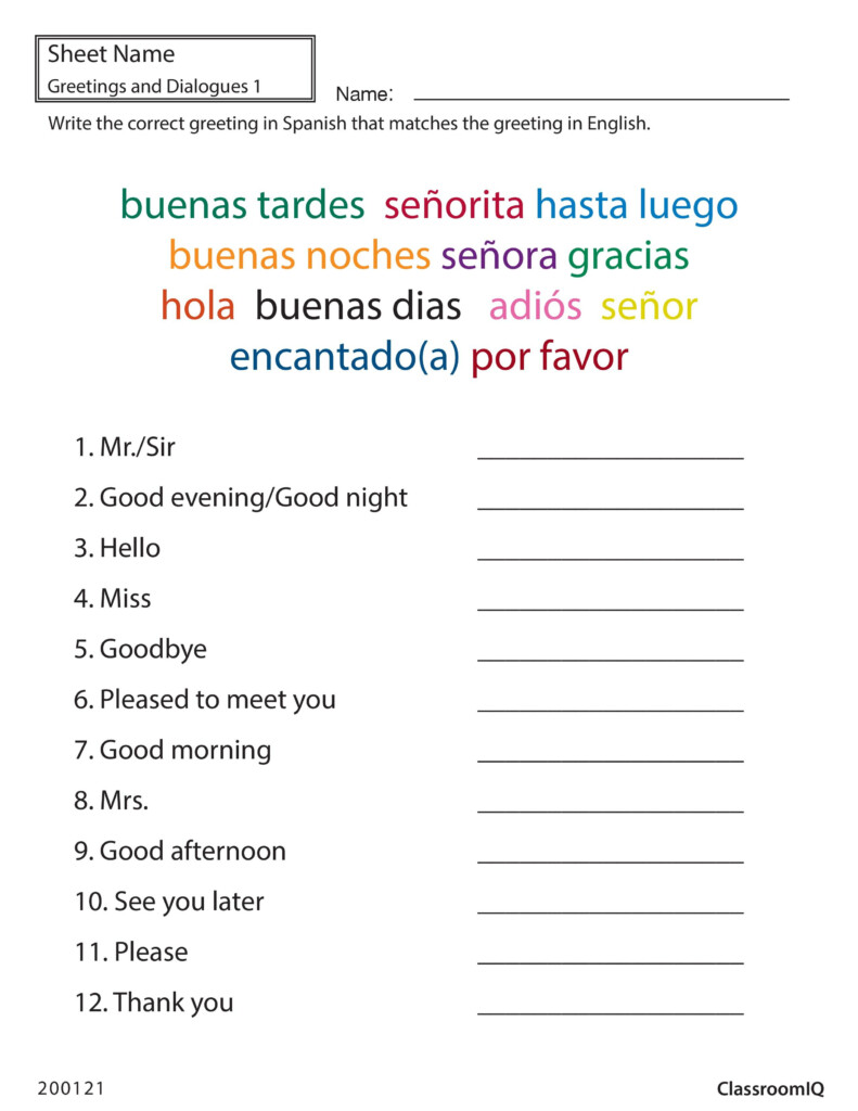 Spanish Worksheets For 2nd Graders - Summer Worksheet Spanish