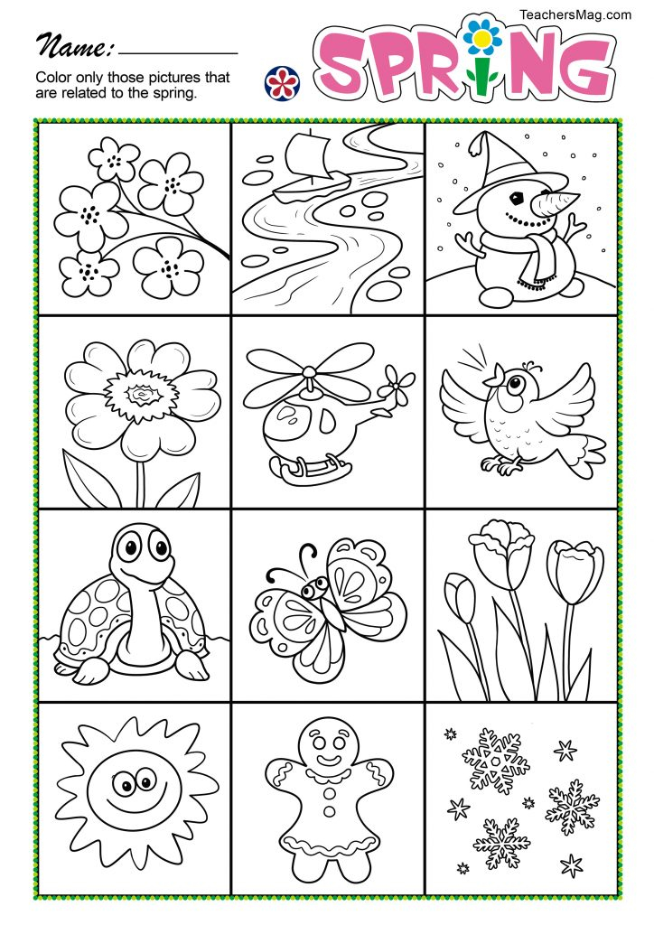 Spring Worksheet For Preschool - Spring And Summer Tree Worksheets