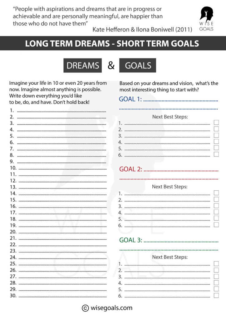 Stylish Goal Setting Worksheets To Print PDF FREE  - Summer Goals Worksheet Pdf