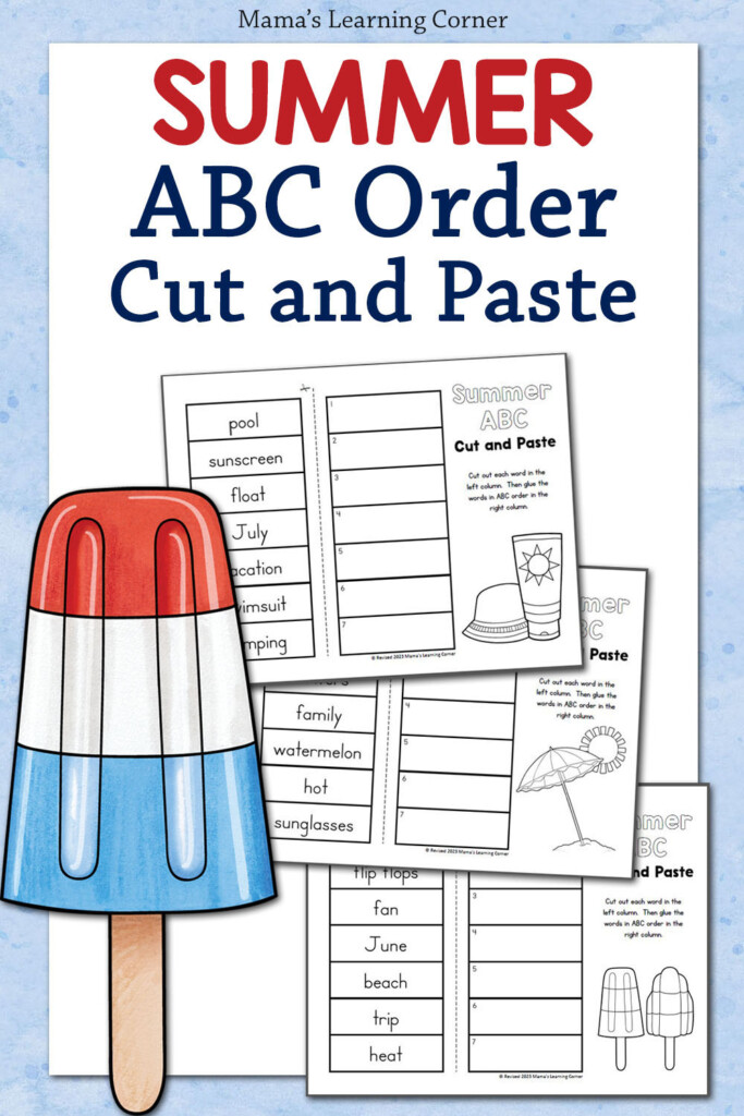 Summer ABC Order Cut And Paste Worksheets Mamas Learning Corner - Summer Abc Order Worksheets