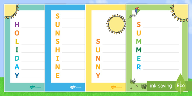 Summer Acrostic Poem Worksheets Lovely Summer Poems - Summer Acrostic Worksheet