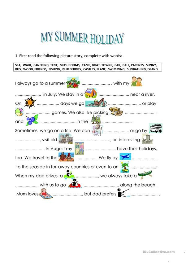 Summer Activities English ESL Worksheets English Grammar For Kids  - Summer Grammar Worksheets