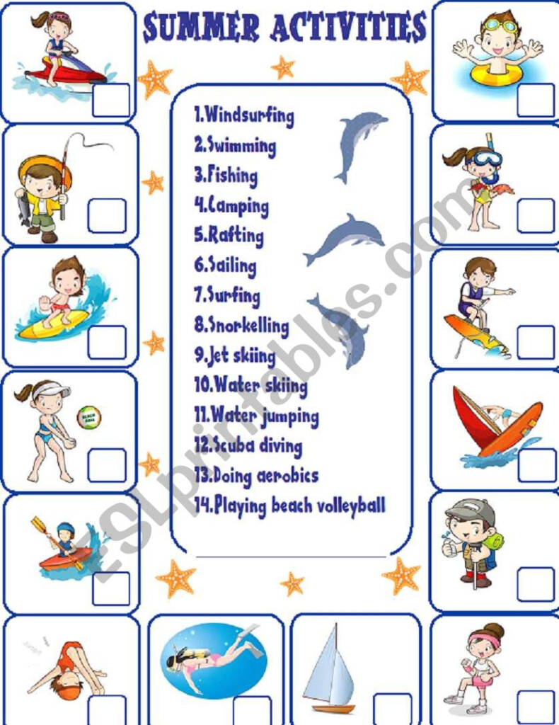 Summer Activities Sports ESL Worksheet By Lucia13 - Summer Sports Worksheets