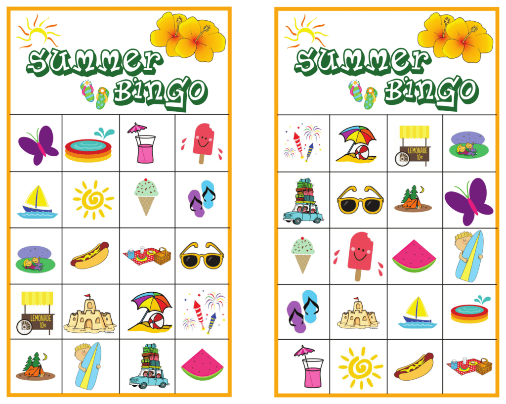 Summer Bingo Game With Free Printables - Summer Bingo Worksheets