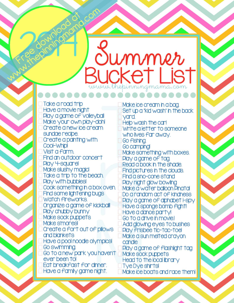 Summer Bucket List Worksheet For Kids - Kids Summer Bucket List Worksheet