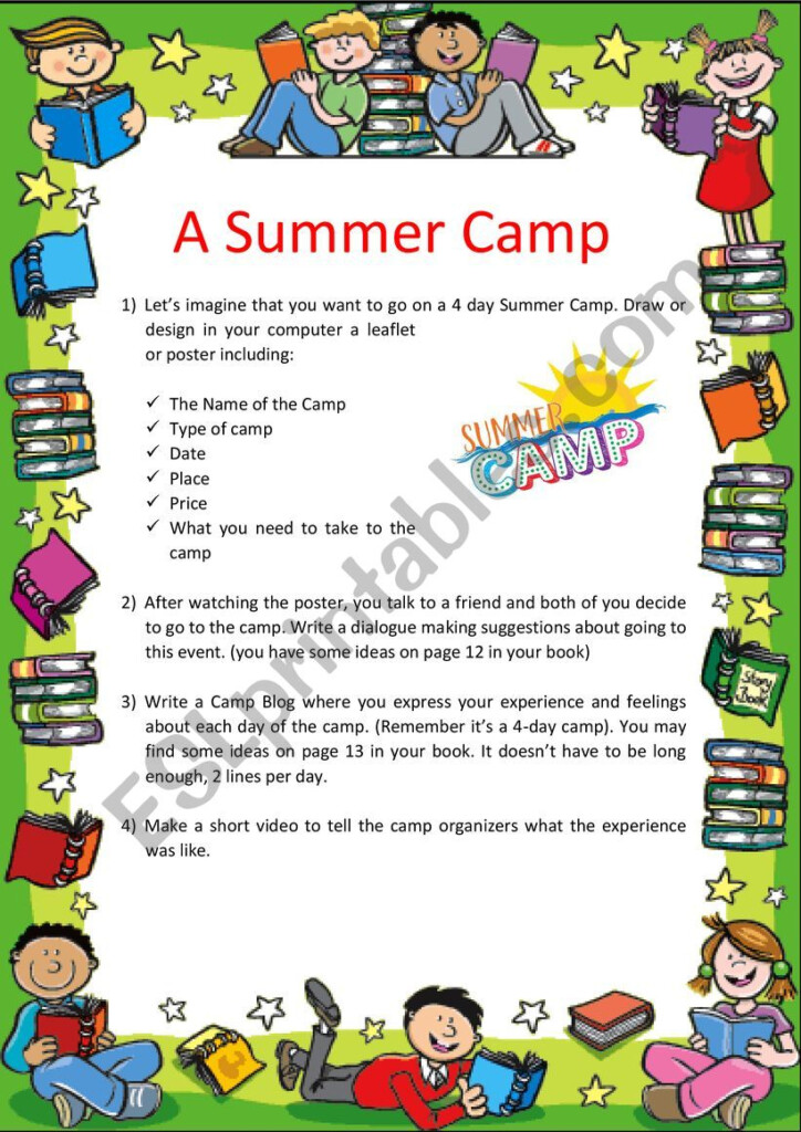 Summer Camp Project ESL Worksheet By 84leandrin - English Summer Camp Worksheets