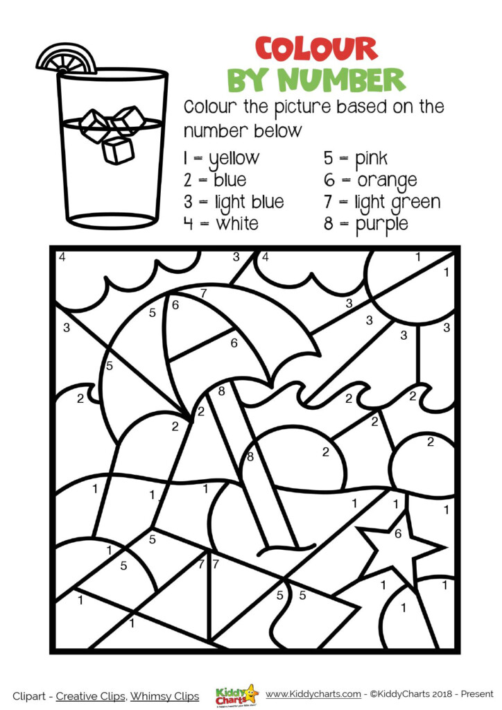 Summer Color By Number Free Printables - Summer Worksheets To Color