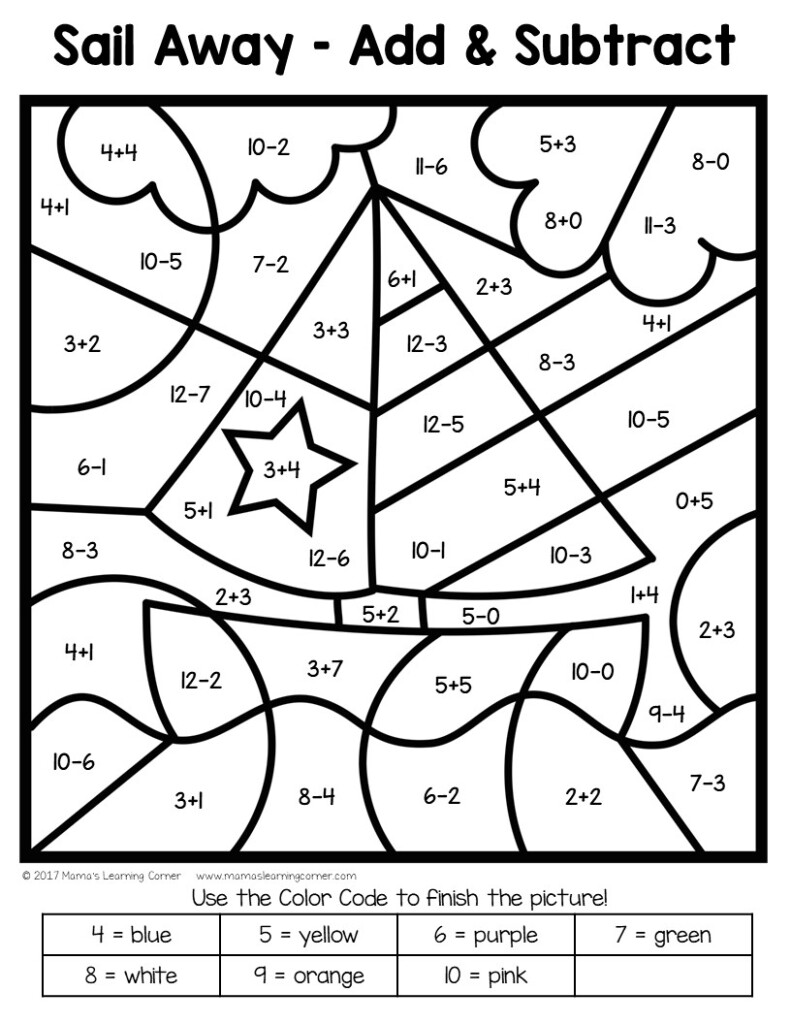 Summer Color By Number Free Printables - 2Nd Grade Summer Coloring Worksheets