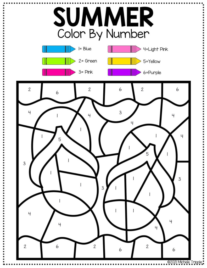 Summer Color By Number Printables - Color By Number Summer Worksheet