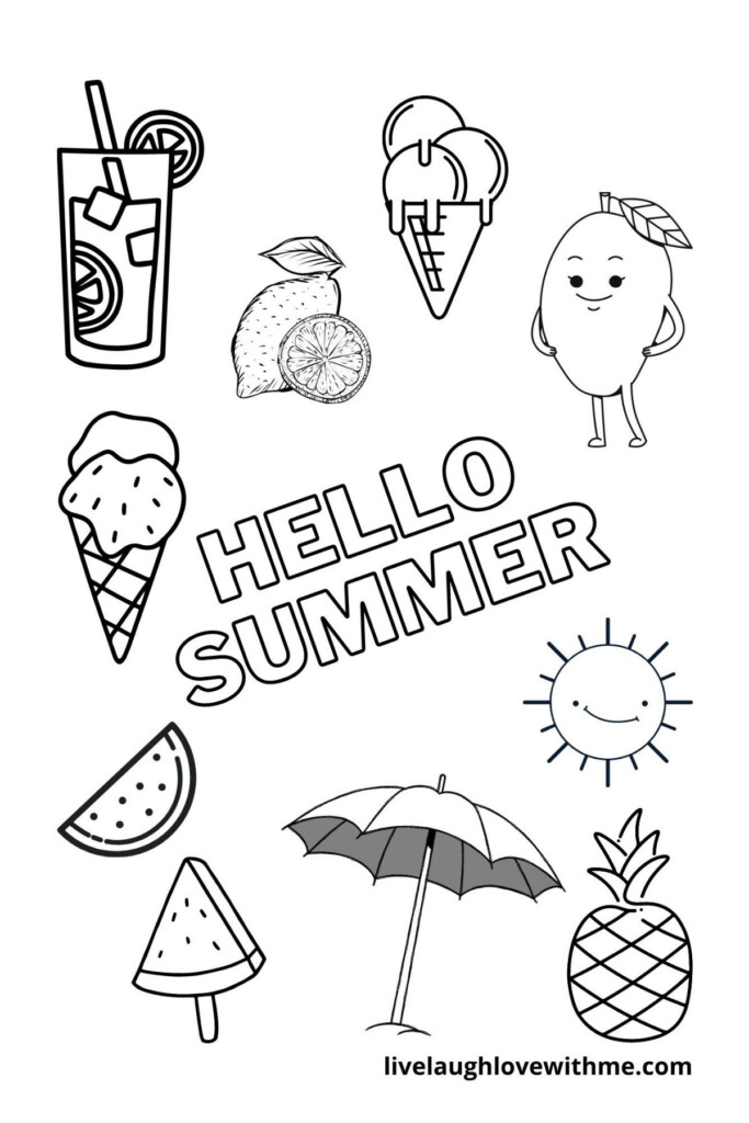 Summer Coloring Pages Free Printable Live Laugh Love - Hello Summer Worksheet