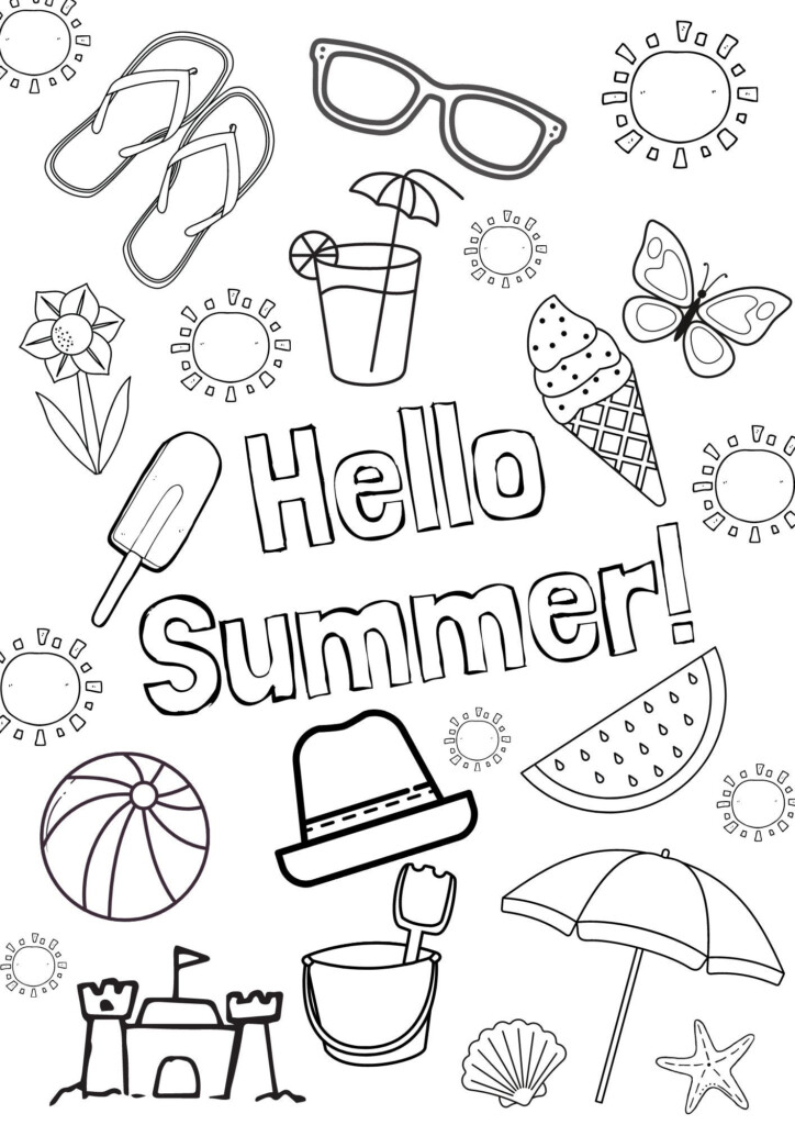 Summer Colouring Sheets Free Printable - Summer Coloring Worksheets Pdf