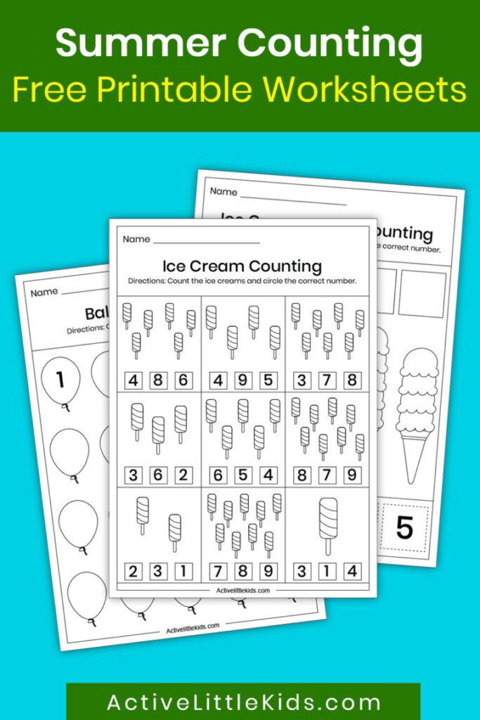 Summer Counting Worksheets Active Little Kids - Summer Counting Worksheets