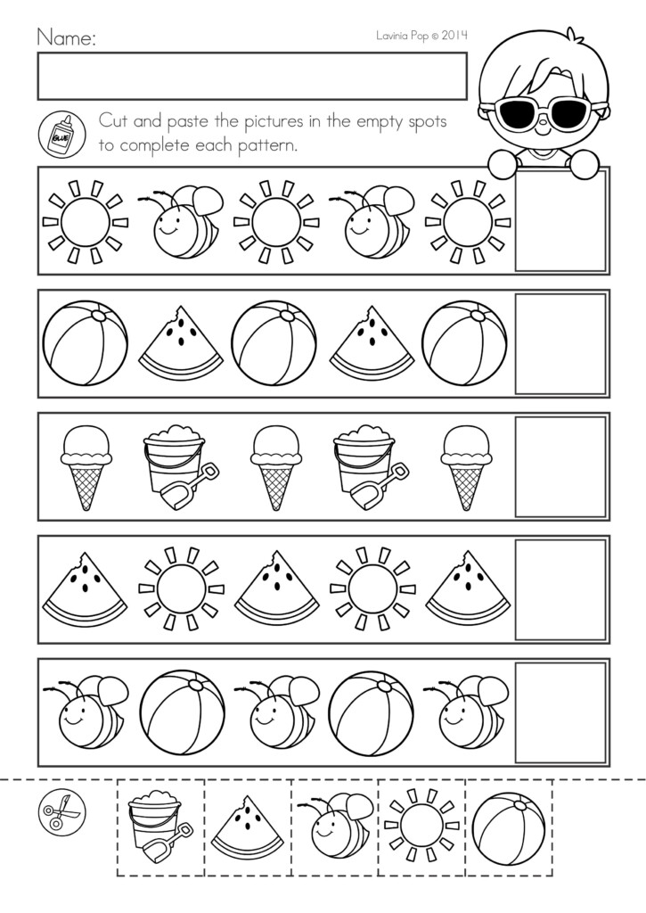 Summer Cut And Paste Worksheets - Cut And Paste Summer Worksheets