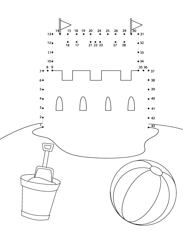 Summer Dot To Dot Free Printable - Summer Connect The Dots Worksheets