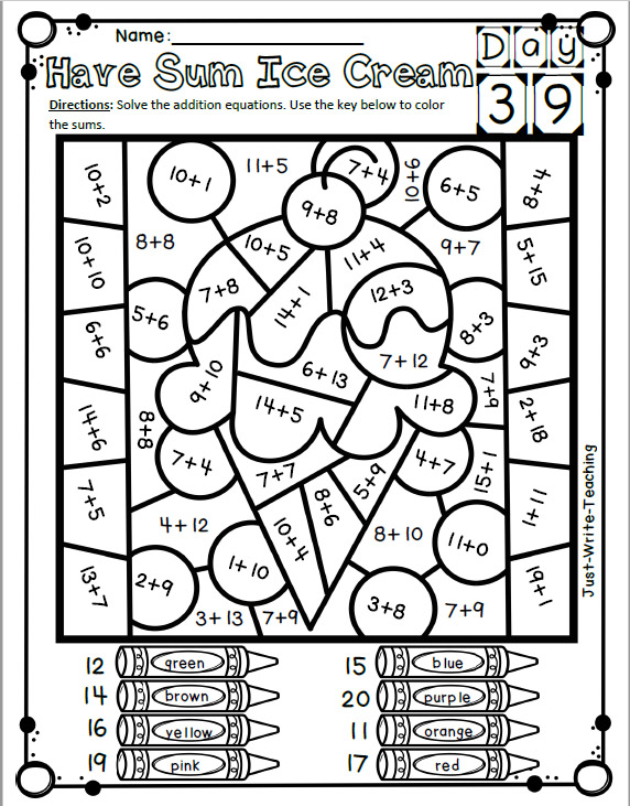 Summer First Grade Review Printables - Worksheets Review 1St Grade Summer