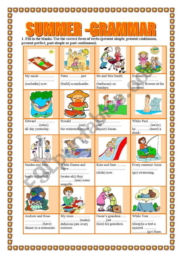 SUMMER GRAMMAR ESL Worksheet By Veronika74 - Summer Grammar Worksheets