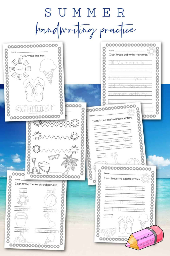 Summer Handwriting Practice Free Word Work - Summer Handwriting Practice Worksheets