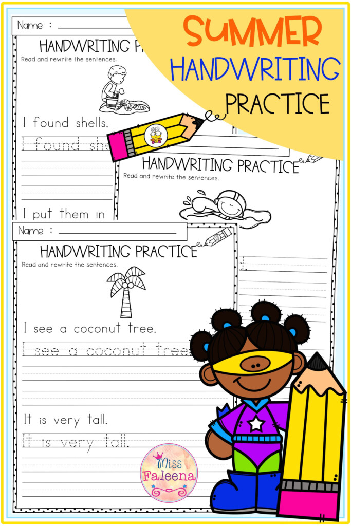 Summer Handwriting Practice Handwriting Practice Summer Writing  - Summer Handwiritng Worksheets