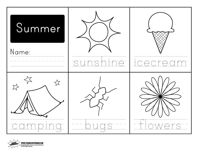 Summer Handwriting Worksheet - Summer Handwiritng Worksheets