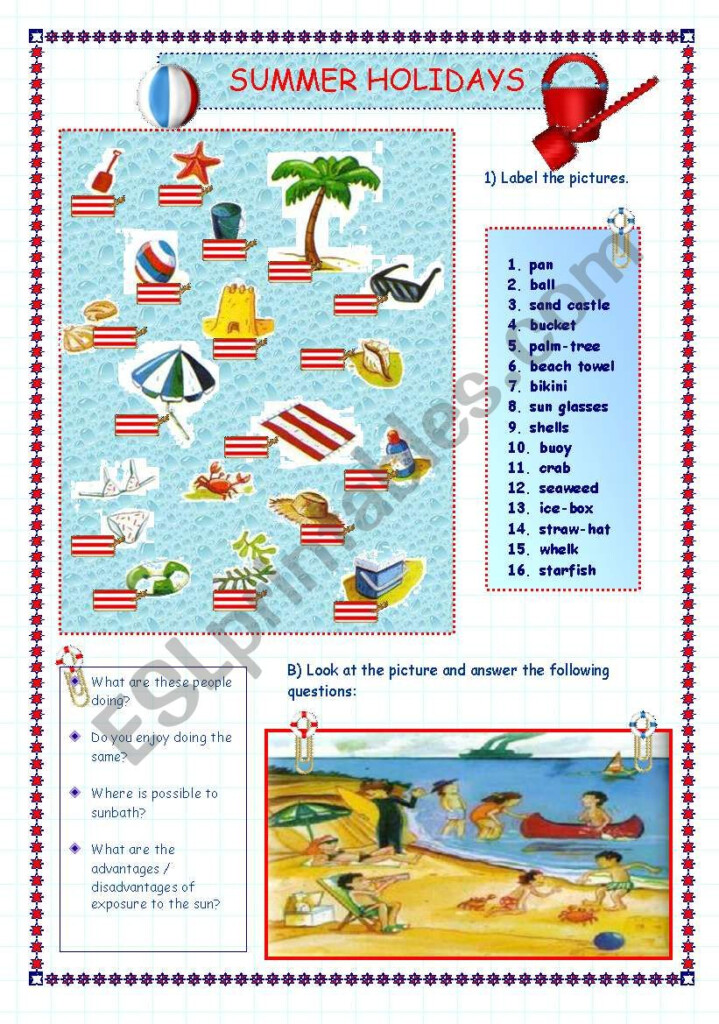 Summer Holidays ESL Worksheet By Iradem - English Worksheets Summer Holidays