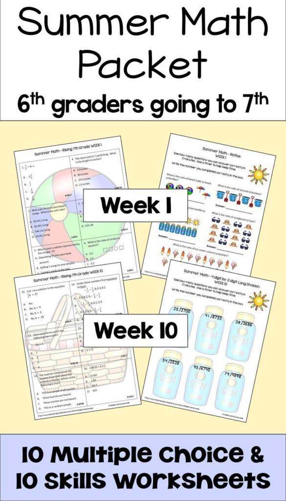 Summer Math Packet For Rising 7th Graders Review Of 6th Grade Math - Going Into 7Th Grade Summer Worksheets