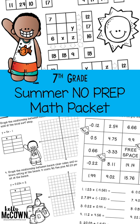 Summer Math Review For Grade 7 Engaging And Fun Math Activities  - 7Th Grade Summer Math Worksheets