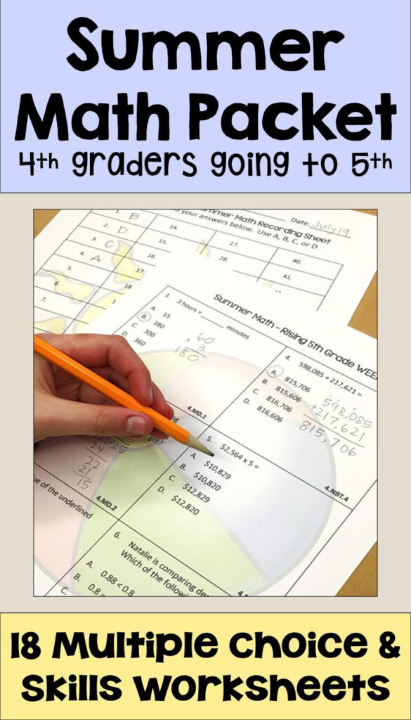 Summer Math Worksheets Review Of 4th Grade For Rising 5th Graders  - Summer Worksheets For Rising 4Th Graders