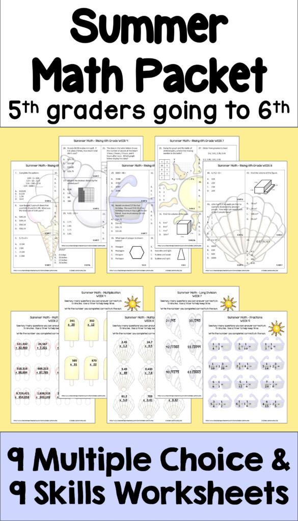 Summer Math Worksheets Review Of 5th Grade For Rising 6th Graders  - 5Th Grade Summer Math Worksheets