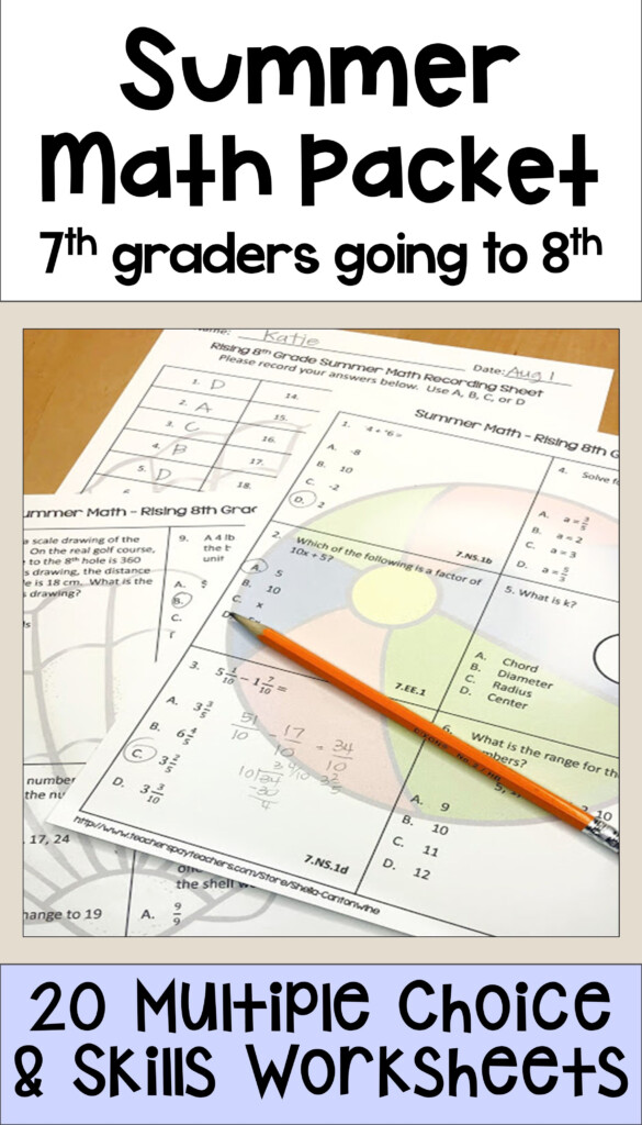 Summer Math Worksheets Review Of 7th Grade For Rising 8th Graders  - Rising 7Th Grade Summer Worksheets