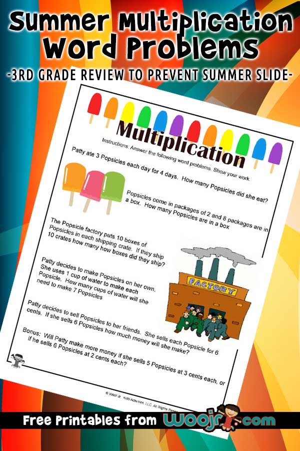 Summer Multiplication Word Problems For 3rd Grade Woo Jr Kids  - Woo Jr Summer Worksheets