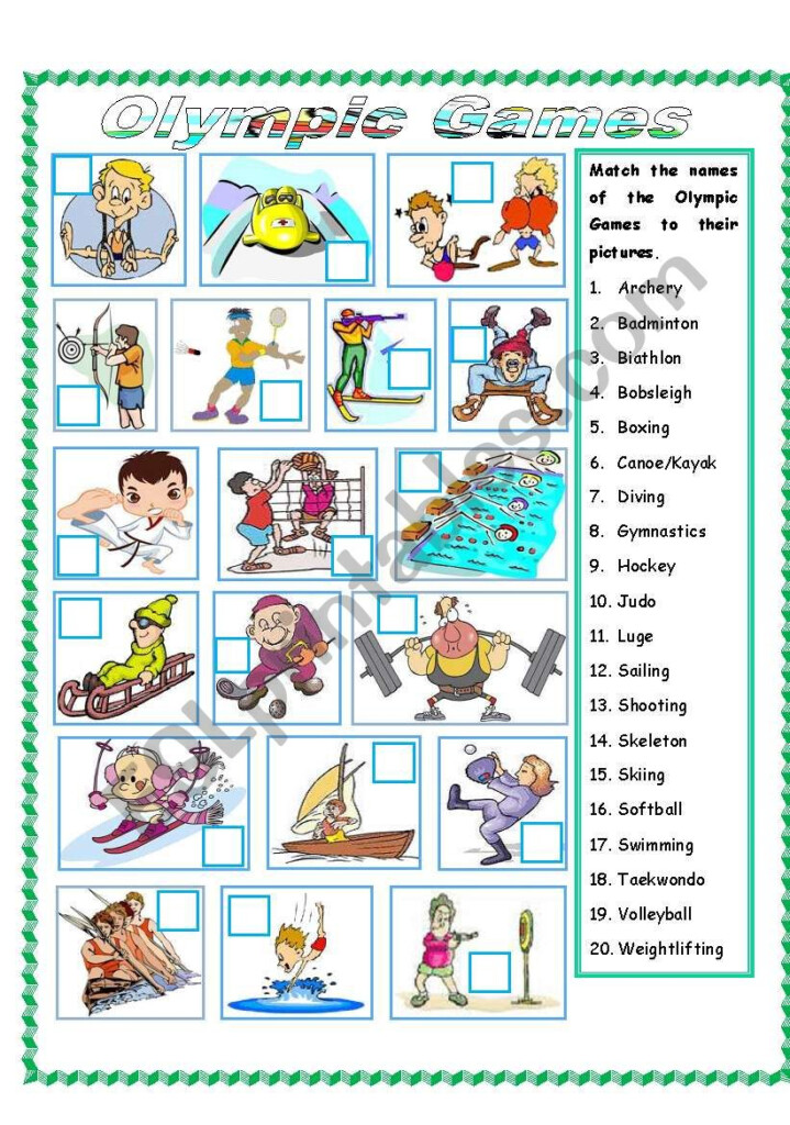 Summer Olympic Worksheet - Summer Olympics Worksheet