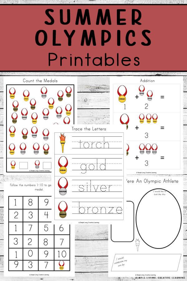 Summer Olympics Printable Pack Simple Living Creative Learning - Summer Olympic Worksheets Free