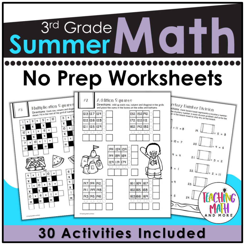 Summer Packet For 3rd Grade - Summer Math Worksheets 3Rd Grade