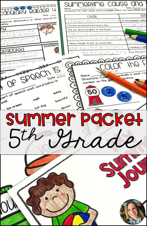 Summer Packet For 5th To 6th Grade Summer Math Summer School  - 5Th To 6Th Grade Summer Worksheets