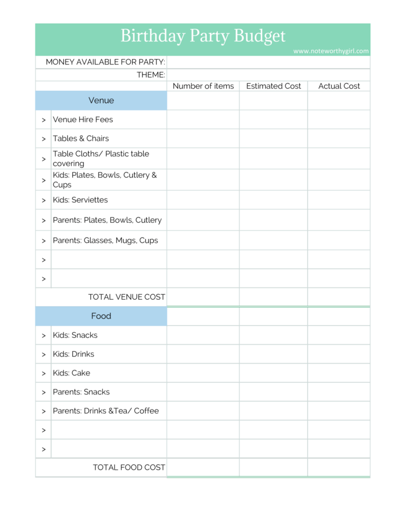  Summer Party Budget Worksheet Template - Summer Budget Worksheet