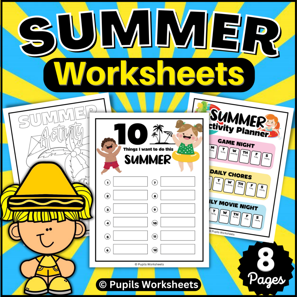 Summer Printable Fun Activity For Preschoo End Of The Year No Prep  - End Of Year Summer Worksheets