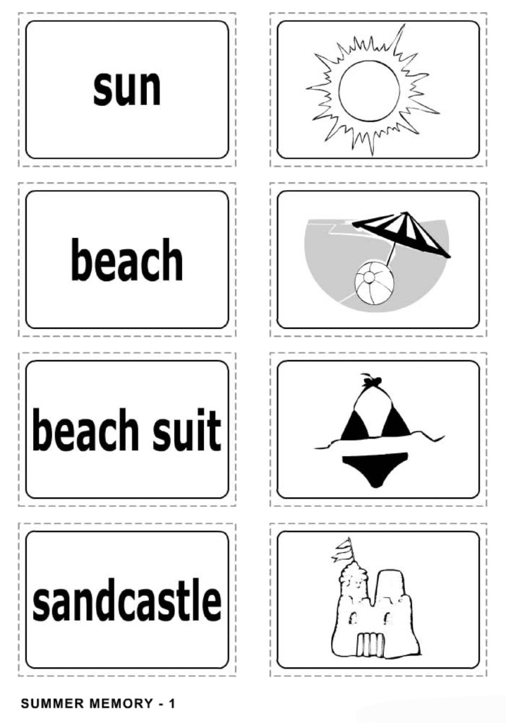 Summer Printable Worksheets - Summer Matching Worksheet For Kindergarten